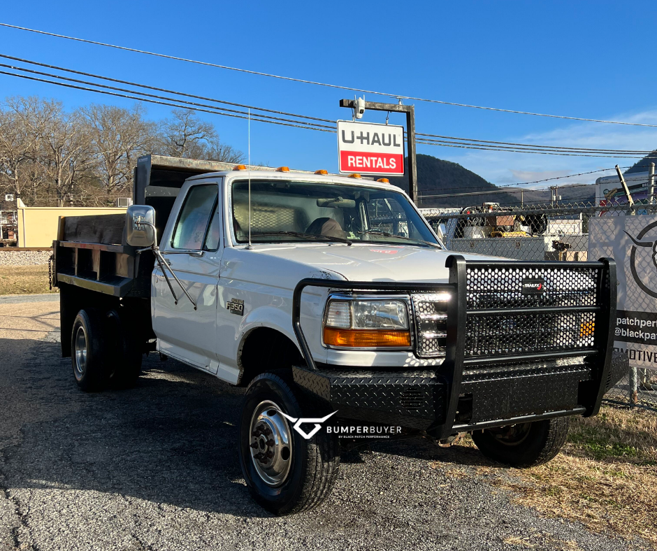 92-97 FORD F250/F350 DIAMOND PLATE RANCH STYLE BUMPER - RETROFIT OPTION
