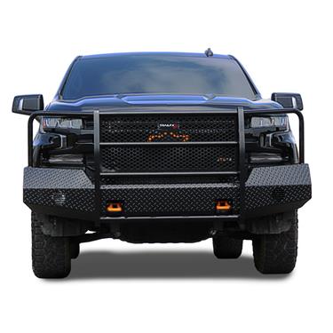 19.5-21 Chevrolet 1500 Trail FX Front Diamond Plate Bumper - Black Patch Performance