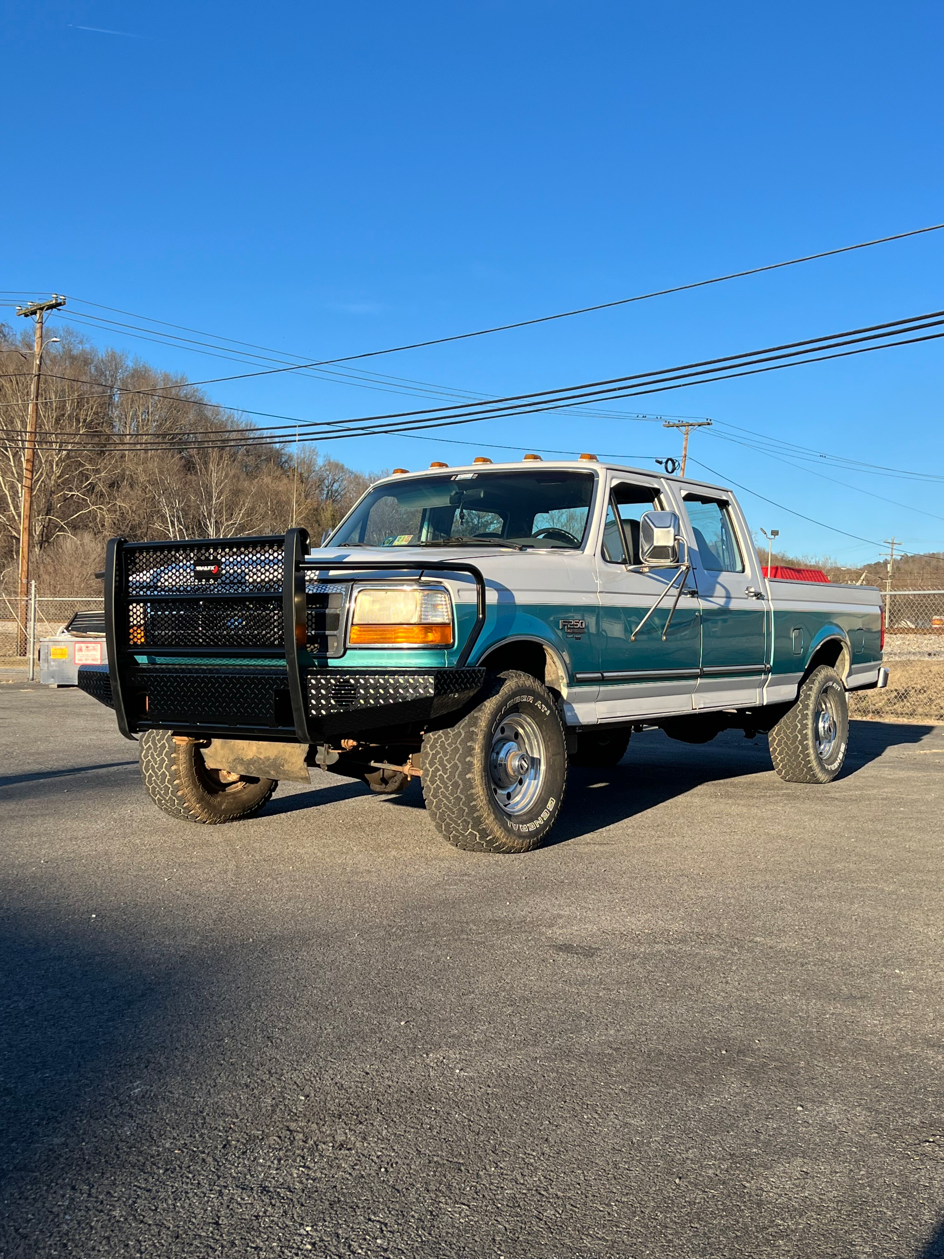 92-97 FORD F250/F350 DIAMOND PLATE RANCH STYLE BUMPER - RETROFIT OPTION